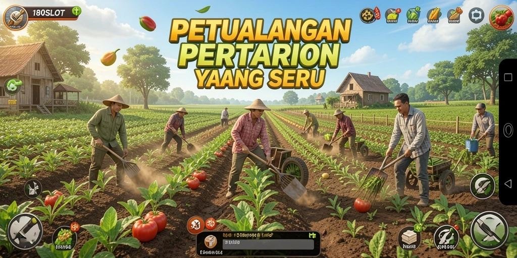 Tangkapan layar yang menampilkan gameplay seru dalam bertani.