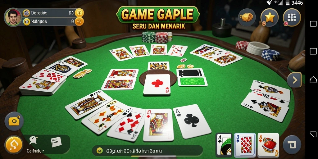 Tampilan gameplay seru dalam game Gaple 3446.