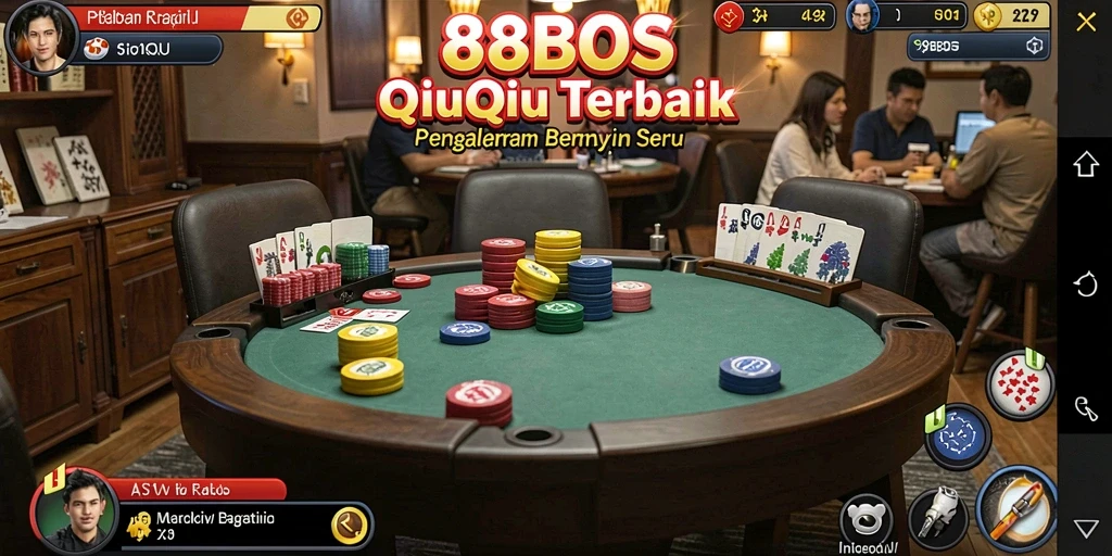 Tampilan seru gameplay QiuQiu di 88BOS.