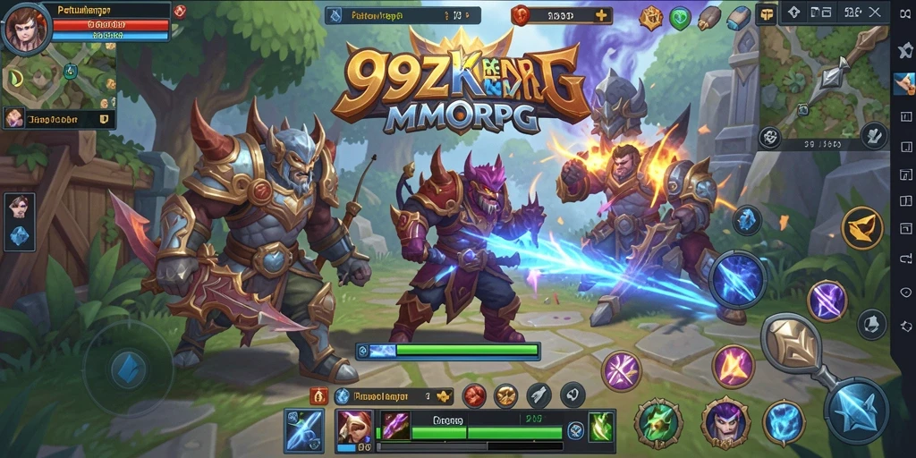Tampilan aksi seru dalam game MMORPG 99ZK.