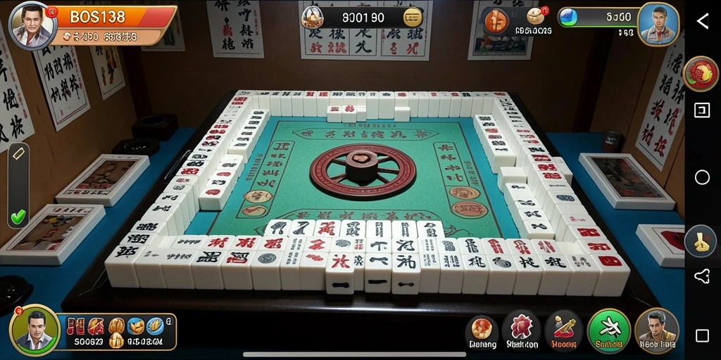 Tampilan screenshot gameplay BOS138 dengan elemen Mahjong yang menarik.