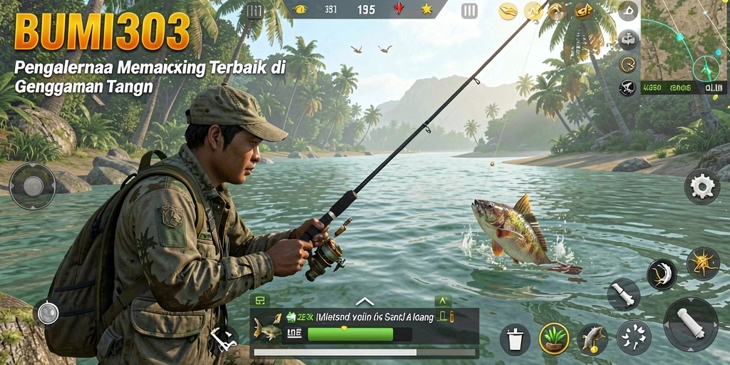 Tangkapan ikan besar dalam gameplay BUMI303 yang mengesankan.