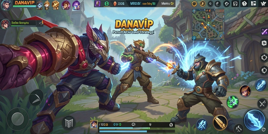 Tangkapan layar gameplay seru dari DANAVIP MOBA.