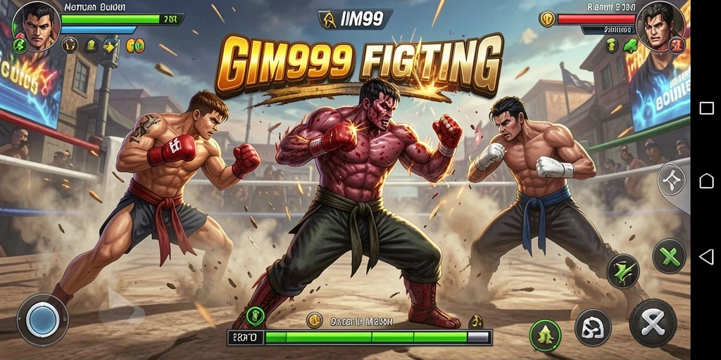 Screenshot gameplay GIM999 memperlihatkan aksi pertarungan yang mendebarkan.