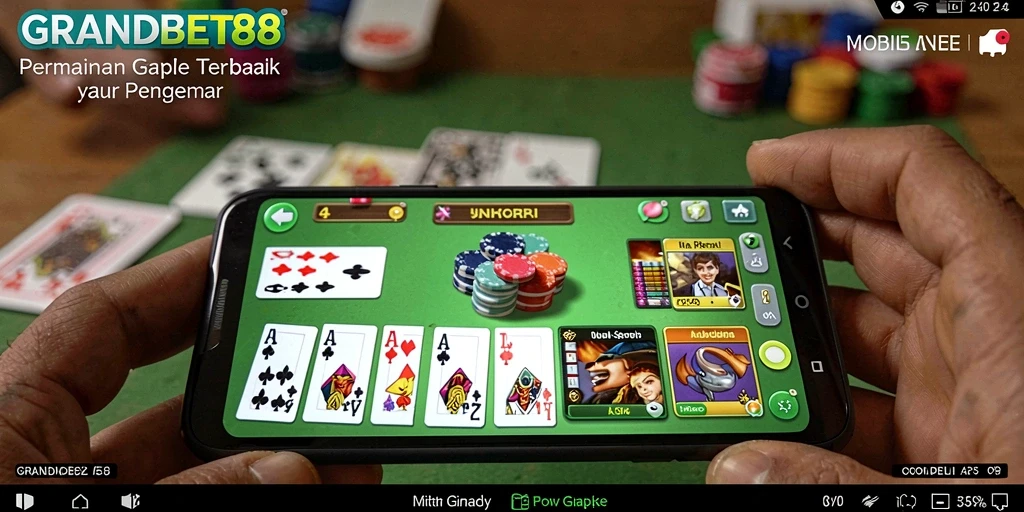 Tampilan gameplay Gaple yang seru di GRANDBET88.