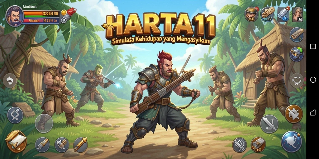 Screenshot gameplay HARTA11 menampilkan simulasi kehidupan yang realistis dan interaktif.