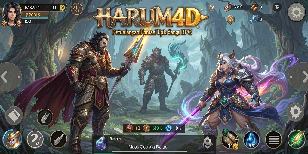 Tampilan gameplay menarik dari HARUM4D dalam petualangan RPG.