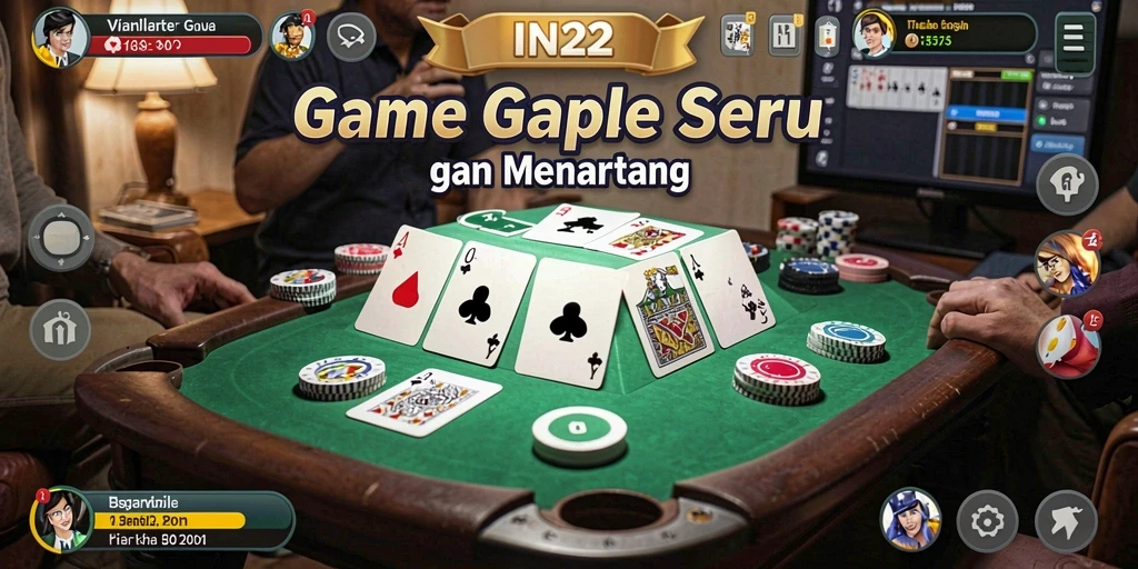 Tampilan gameplay IN22 yang menampilkan pertempuran Gaple yang seru.