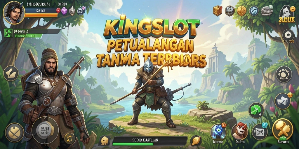 Tampilan gameplay KINGSLOT menampilkan dunia terbuka yang luas dan memukau.