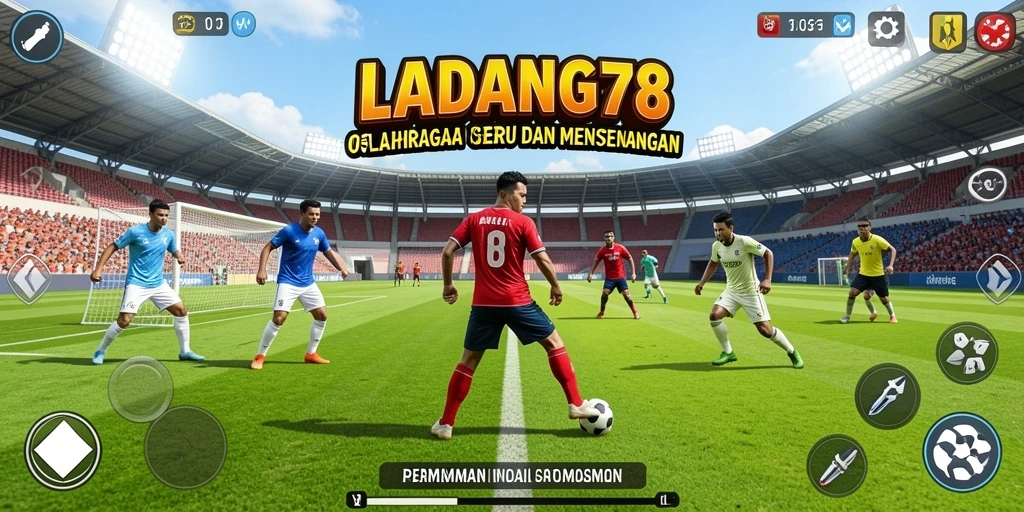 Screenshot utama LADANG78 menampilkan gameplay seru olahraga yang interaktif.