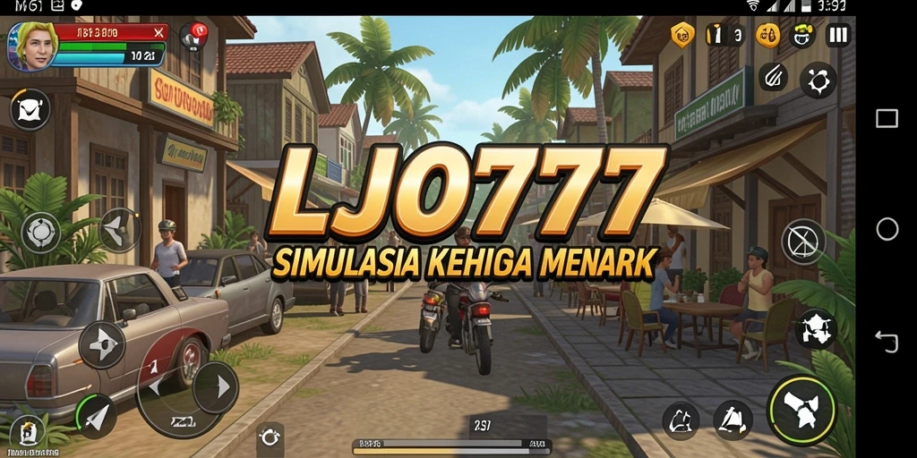 Screenshot gameplay LJO777 menampilkan karakter dalam momen interaksi sosial.