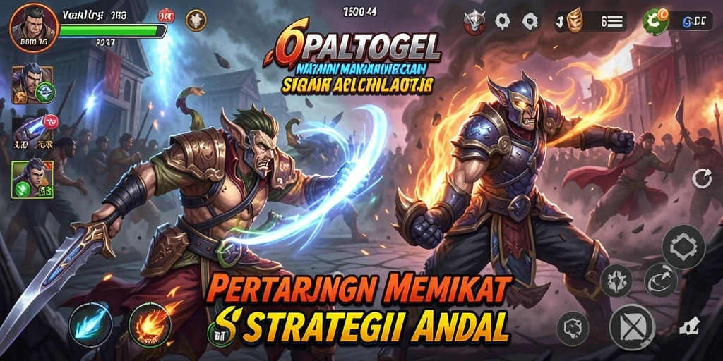 Screenshot gameplay OPALTOGEL menampilkan aksi pertarungan yang intens.