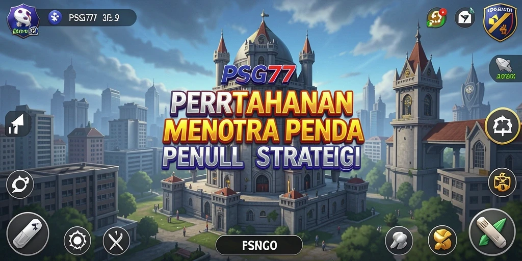 Gameplay menegangkan dalam PSG77, pertahanan menara yang strategis.