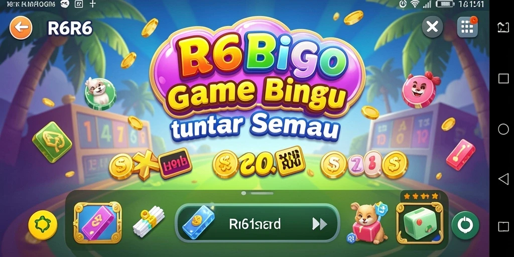 Screenshot utama R6R6 menampilkan keseruan bermain Bingo.