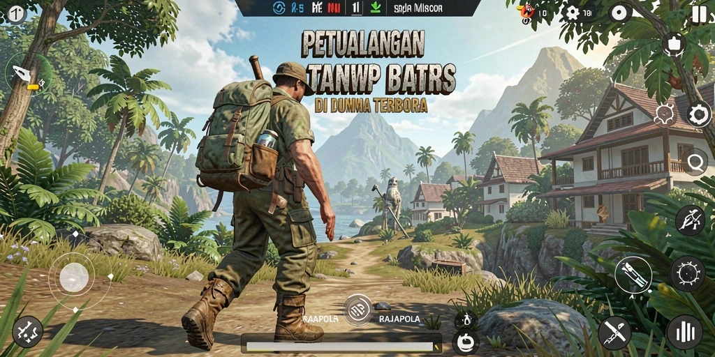 Tangkapan layar utama RAJAPOLA menunjukkan petualangan seru di dunia terbuka.