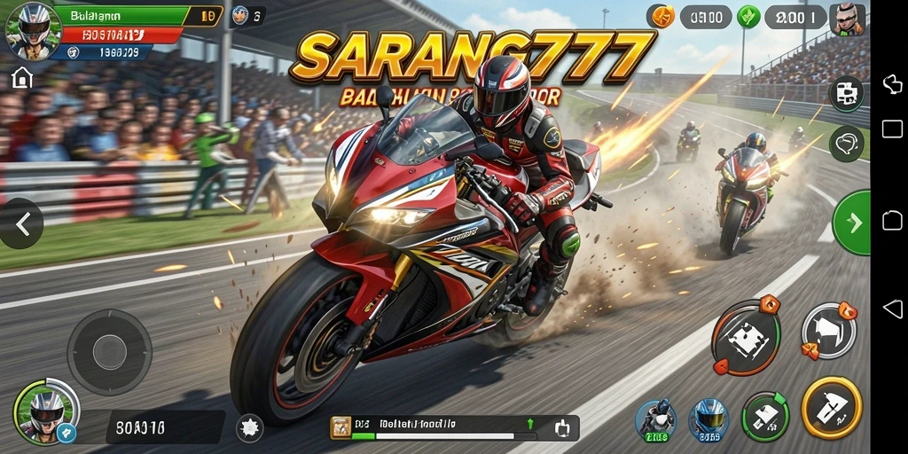 Gameplay menegangkan di balapan motor SARANG777 dengan grafis yang mengagumkan.