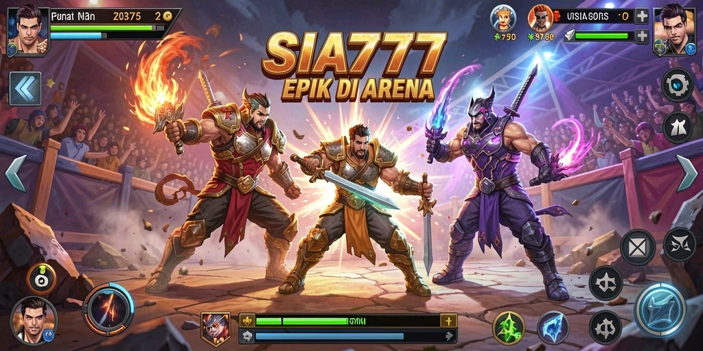 Screenshot menampilkan pertarungan mendebarkan dalam SIA777 dengan karakter yang beraksi.